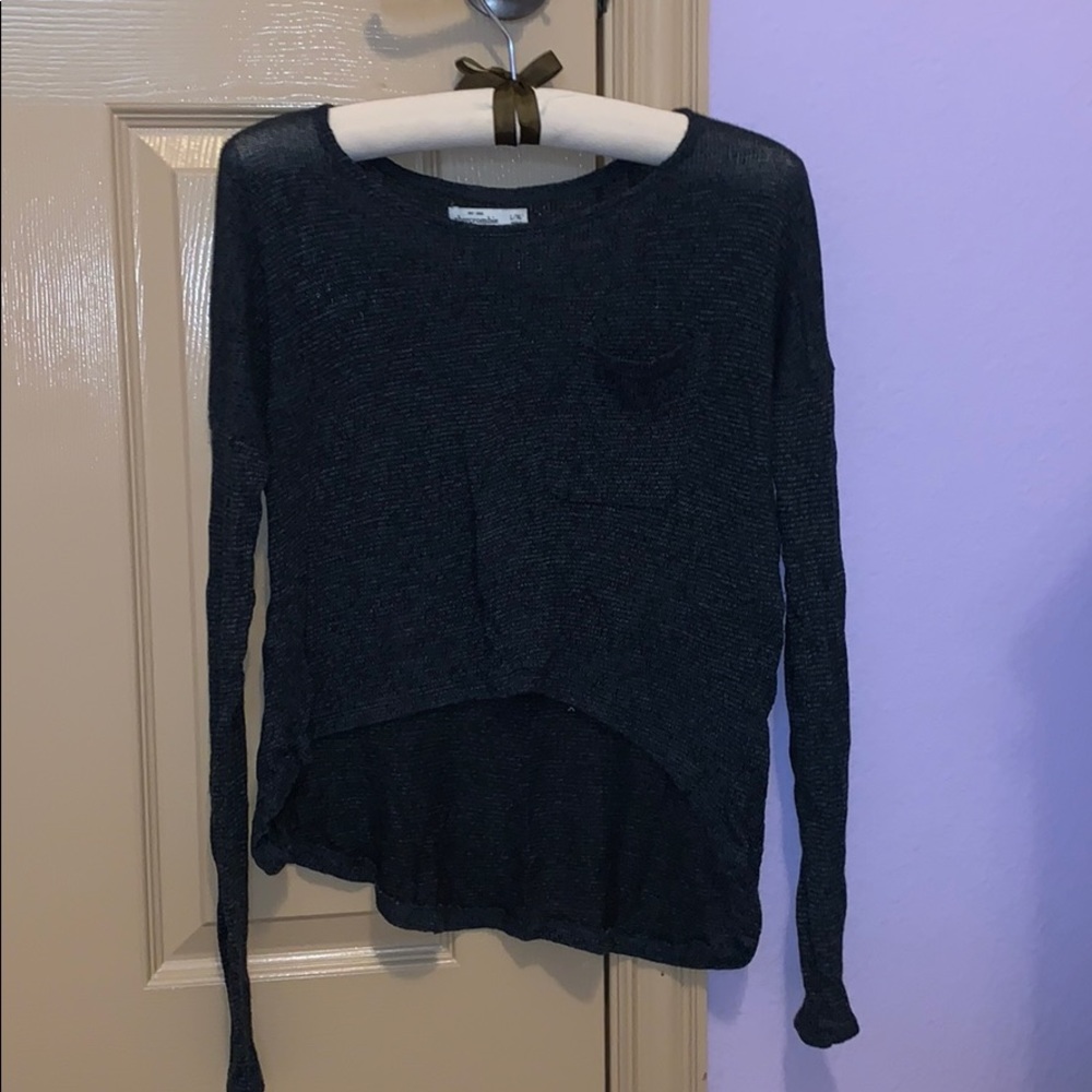 Charcoal gray long sleeve top